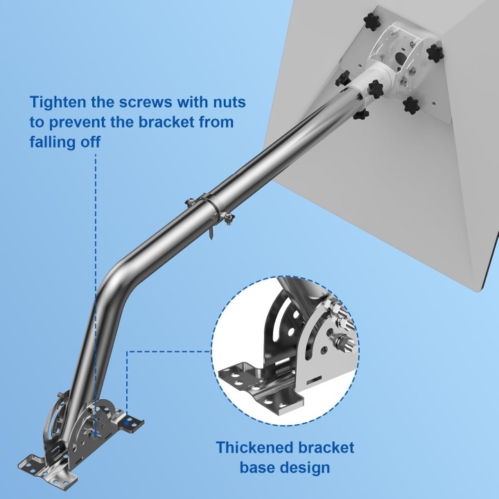 Starlink Gen 3 Mount – Adjustable Stainless Steel Wall Bracket with Pipe Adapter for Gen 3 Dish, 160° Tilt & Rotation
