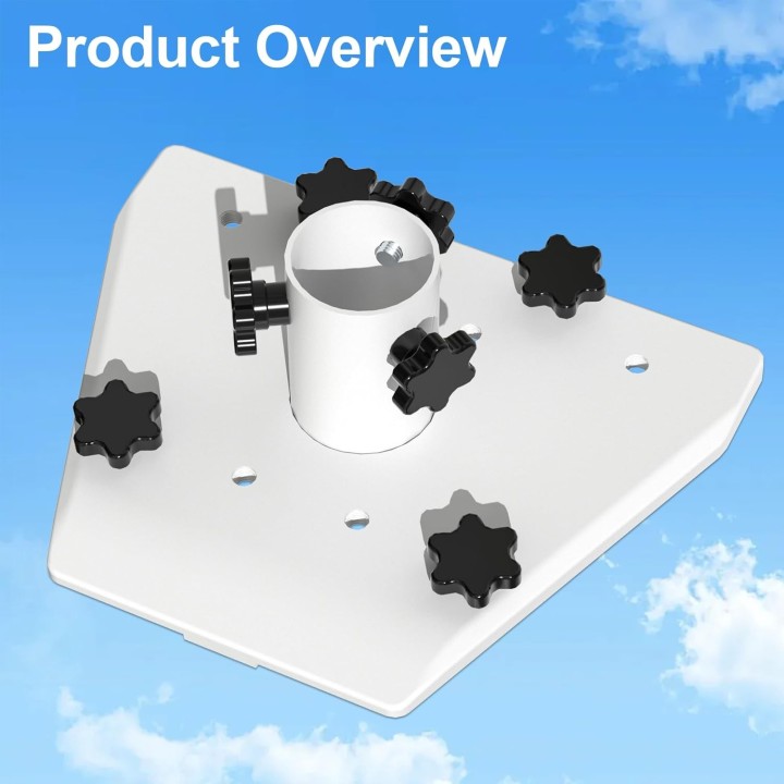 Starlink Gen 3 Pivot Roof Mount – 160° Adjustable Tilt & 360° Rotation Pipe Adapter for V3 Satellite Dish