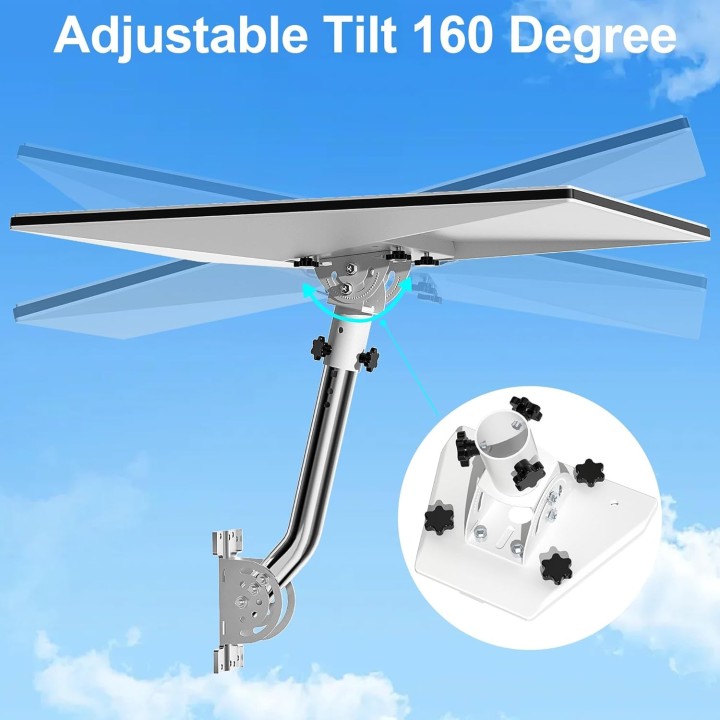 Heavy-Duty Starlink Gen 3 Mount – 360° Adjustable Wall & Roof Mount, Weatherproof, Easy Install with Pipe Adapter