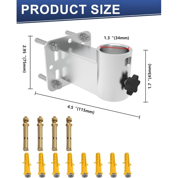 eoqo Starlink Gen 2 Wall Mount, Heavy-Duty Pivot Mounting Kit for Starlink V2 Antennas, Easy Installation, Reliable Stability