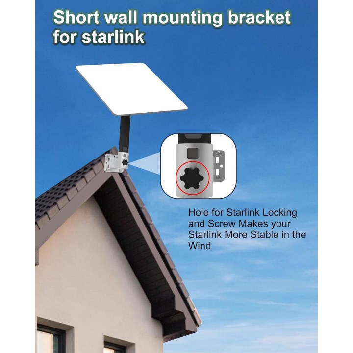 eoqo Starlink Gen 2 Wall Mount, Heavy-Duty Pivot Mounting Kit for Starlink V2 Antennas, Easy Installation, Reliable Stability
