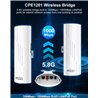 Gigabit Point to Point Wireless Bridge,5.8G 1000Mbps 1Gbps WiFi Outdoor CPE 16dBi Antenna,3KM Outdoor WiFi Access Point Extender