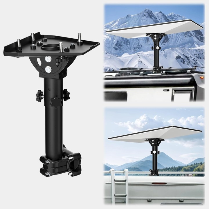 Starlink Gen 3 RV Mount, 160° Adjustable Pipe Adapter for Pole/Roof (Fits 0.9-1.1" Poles), Mount for RV Ladder, SUV, Yacht