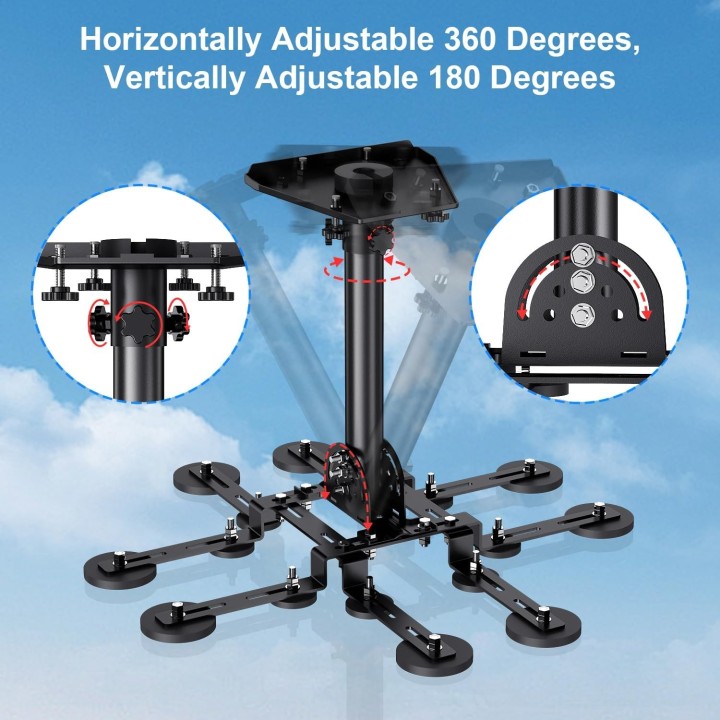Starlink Gen 3 Magnetic Roof Mount - Heavy Duty Pivot, Tilt Adjustable, No-Drill Mount for Truck, RV, Boat & Vans
