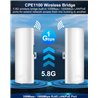 Gigabit Wireless Bridge,CPE1200 5.8G 1Gbps High Speed Point to Point WIFI Outdoor CPE 16dBi  WiFi Extender