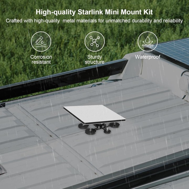 Starlink Mini Car Mount with 6 Magnetic Suction Cups & 20° Tilt Adjustment, Easy Roof Installation for RV, Car, Yacht, Truck