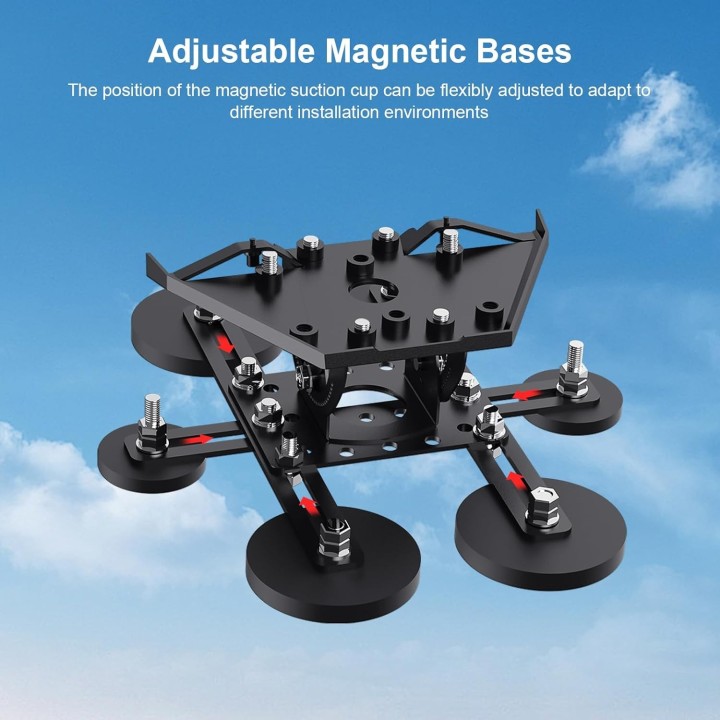 Starlink Mini Car Mount with 6 Magnetic Suction Cups & 20° Tilt Adjustment, Easy Roof Installation for RV, Car, Yacht, Truck