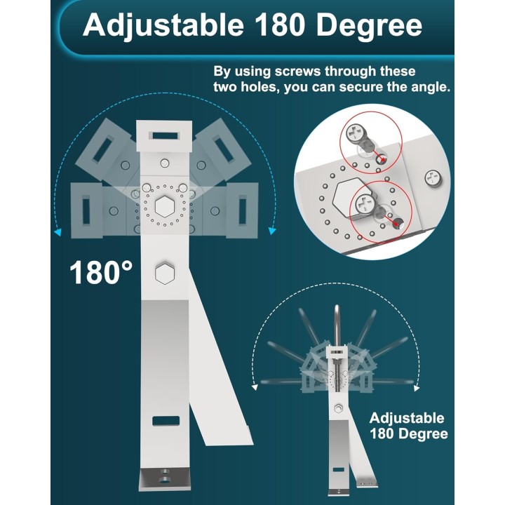 7" Heavy-Duty 3-Leg Wall Mount Bracket – 180° Adjustable for Starlink Gen 2, Gen 3, Mini Dish, Outdoor Antennas, Wireless Bridge