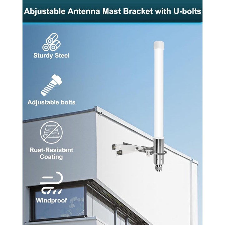 7" Heavy-Duty 3-Leg Wall Mount Bracket – 180° Adjustable for Starlink Gen 2, Gen 3, Mini Dish, Outdoor Antennas, Wireless Bridge