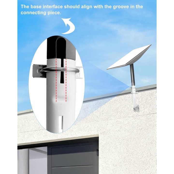 Starlink Mini & Gen 2 Wall Mount, Adjustable 160° Tilt, Waterproof Pole Mount Kit, Compatible with Starlink Dishes