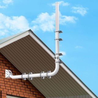 Heavy-Duty Outdoor Antenna Mount Kit with 90° Elbows, Extension Pipes, and Accessories - Ideal for TV Antennas, Starlink Dishes