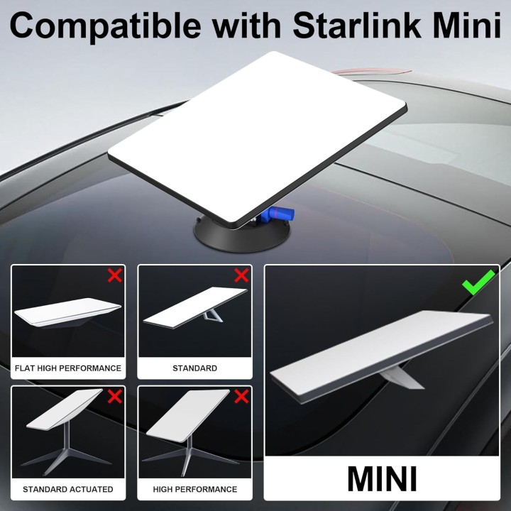 Starlink Mini Suction Cup Mount – Adjustable, Portable Kit for Sunroof, Compatible with Original Pipe Adapter, Stable