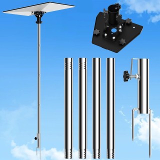 Starlink Gen 3 Ground Pole Mount - Adjustable 160° Tilt & 360° Rotation, Stainless Steel Mounting Kit, With Pipe Adapter