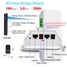 Point to Point Wireless Bridge Outdoor, 5.8G WiFi Bridge, Long Range Up to 2KM with 12DBi High Gain Antenna