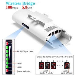 Wireless Bridge, Point to Point 5.8G Outdoor Bridge with 14dBi Directional Antenna